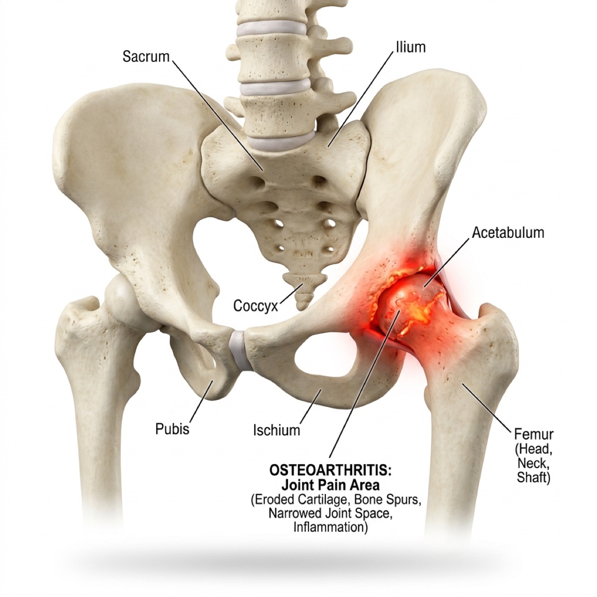 Arthritic Hip Joint Diagram