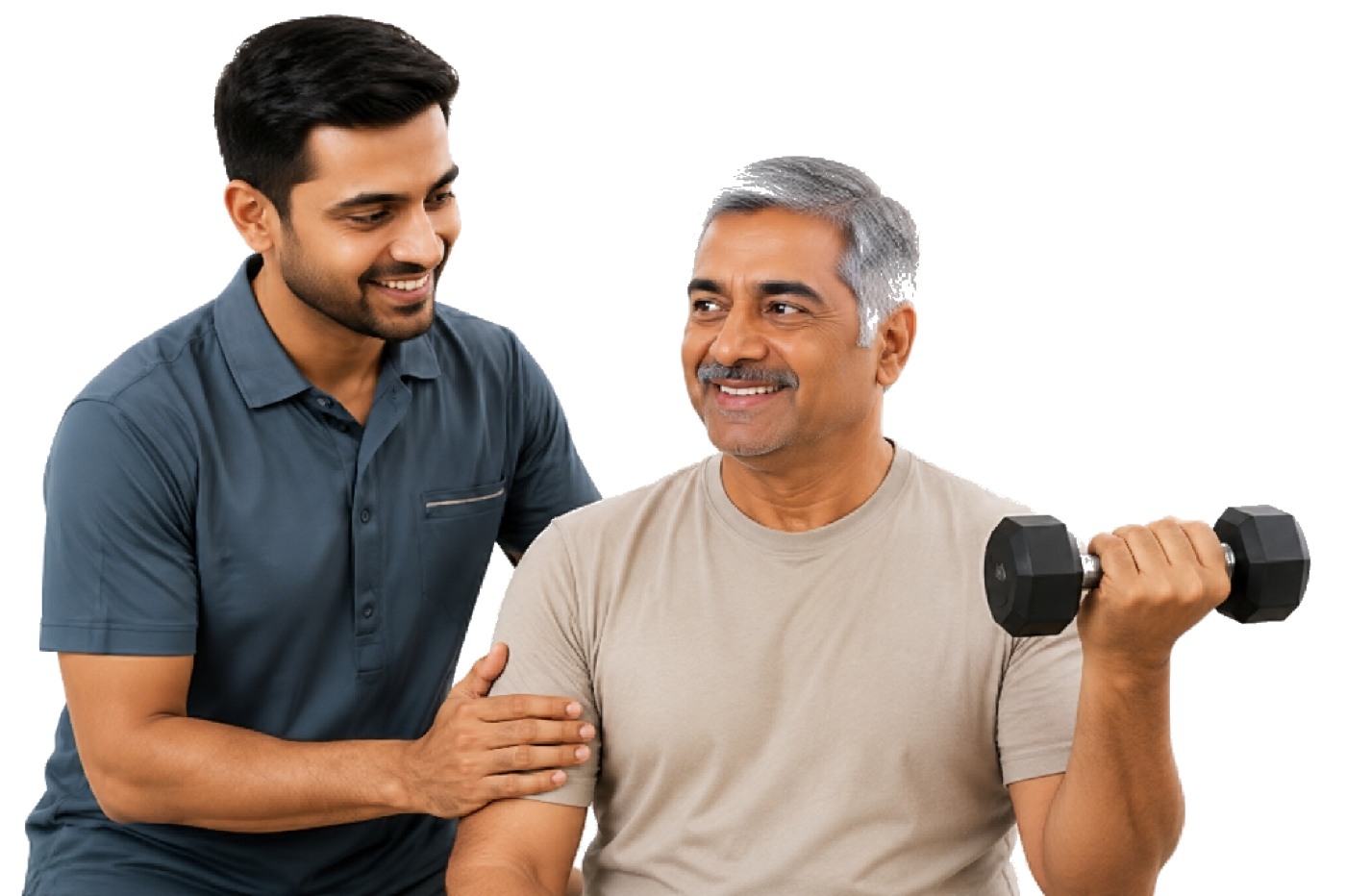 Physiotherapist guiding patient in knee rehabilitation